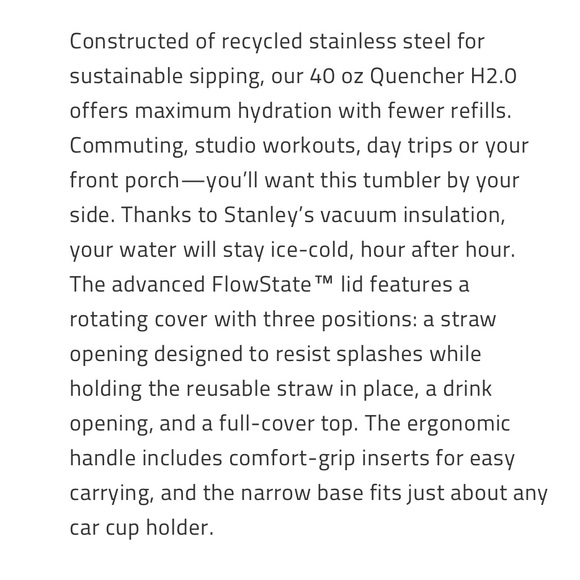 Stanley Quencher H2.0 FlowState 40 oz Black Glow New in Box - Picture 4 of 9